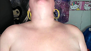 BBW Roommate Submits to Sloppy Rough Deepthroat Training 9 Inch Dildo