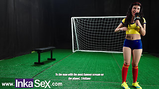 INKA SEX - Mexxxie and Cristiano Penaldo bounce their balls full of milk in the narrow anus of a Colombian reporter.