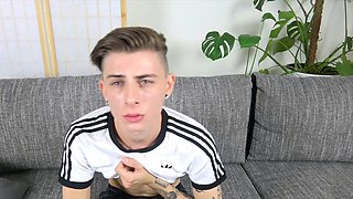 Cute Boy with Big Dick and Balls Gets Handjob
