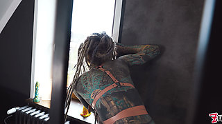 Big Squirt From Tattoo Girl in High Heels - Hard Anal Strech - ATM, Big Dildos, Gape, Prolapse Play