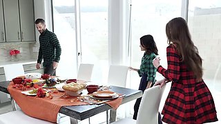 Daughter Swap-Thanksgiving Day With A Friend's Daughter