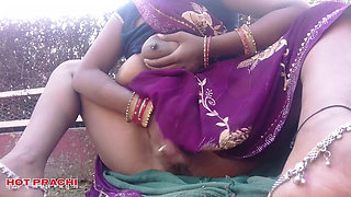 Indian Village Beautiful Hot Wife Fuck with Husband Outdoor Clear Hindi Audio, Indian Village Bhabhi Fuck in Outdoor Forest XXX