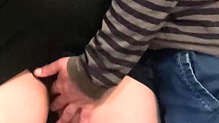 Horny Perv Fingering Girl Under Dress in Public