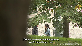 Czech Experiment 3: Horny Young Woman Fucks in the Shrubbery