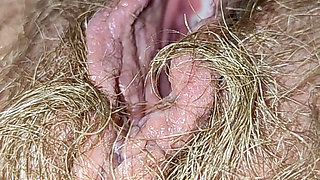 Big Load of Pee From Hairy Pussy