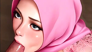 hijab horny girl blowjob
