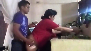 Fucking the Maid in the Kitchen When My Wife Is in the Living Room