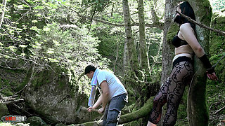 Angela Steel Sexual Slave Assfucking in the Woods