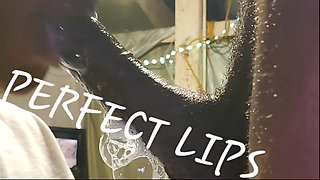 PERFECT LIPS made him bust a hard NUT!!! from her sloppily deepthroating his dick