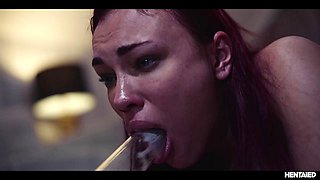 Bondage star Octokuro handles a monster dildo, creampie, and a huge facial