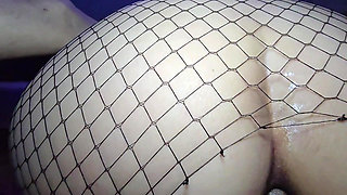 Amateur Wife in Fishnets Analed, Gaped and Creampied