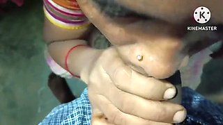 Hot Indian village mummy soaks boyfriend's cock in outdoor bathroom