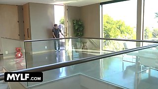 Lascivious step-mother Becky Bandini is overwhelmed when she observes her stepson's ten inch cock - mylf