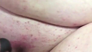Horny BBW with Big Beautiful Boobs & a Big Fat Ass Stuffs Her Fat Pussy