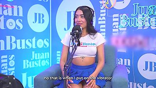 Smallish Colombian MayraOficial is a nymphomaniac who pops on the Sybian saddle machine - JuanBustos Podcast