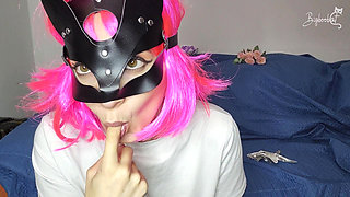 My big natural tits are waiting for your gaze as I masturbate masked