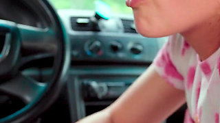 Car Handjob & Cleanup with Paper Towels