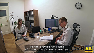 LOAN4K. Rough sex with a young student on the table