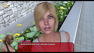 Amateur blonde with big tits plays PC games while showing off her ass