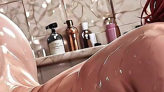 Collared Stepsister with Massive Tits - Blindfolded, Soaking Wet and Begging in a Luxury Bathroom