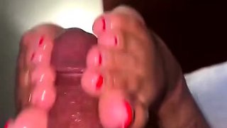 Awesome foot job Perfect feet and huge cumshot toejob fetish