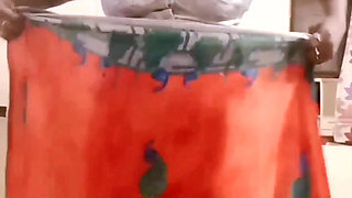 Desi Indian Tamil BBW Wife Latha Nude Body Show Big Boobs Ass Hairy Pussy Saree Tease