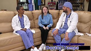Serena Morgan Medical Exam Fetish - Nervous Petite Teen Gets Creampie in Missionary by Doctor