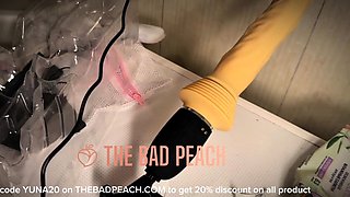 Busty Maid Gets Dirty with a Fuck Machine While Tidying Up