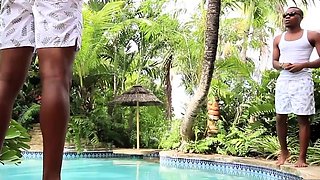 Jayla Foxx Juggles 2 BBCs By The Pool At IndustryInvaders