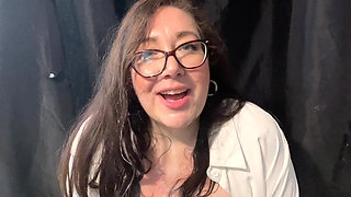 Cum covered slut plays with her big tits