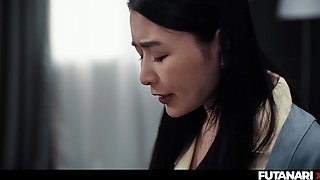 FUTANARI: Two Busty Asian Beauties in Passionate Fuck – One is a Stunning Trans Goddess