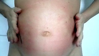 Punishing my thick, round belly with some intense fun