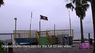 Freshmen deviants get naked on spring break boat rail
