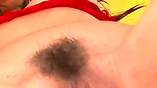 Japanese Girl Squirts as A Fountain While Two Guys Finger and Rail Her Hairy Pussy