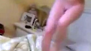 Amateur webcam girl bares all, showing off her amazing tits