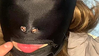 Hard in a Mask with Licking the Anus