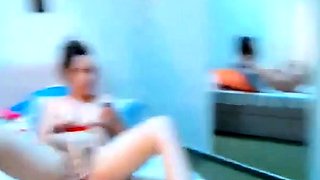 Webcam Girl Pleasures Herself with Dildo