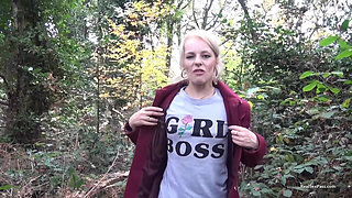 April Gets the Bus Then Changes Outfit and Flashes in the Woods