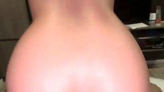 Pretty Thai teen take a big white cock in doggystyle and get huge creampie