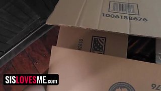 Stepbrother Fucks Virgin Stepsister - Dildo and Facial Cumshot Surprise