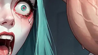 Green Hair Cracked Neck Mind Break: Robot Men Liquid Explosion