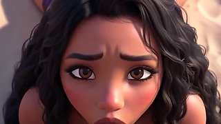 Pretty Moana is lusciously fucked in all her holes in a fresh AI animation.