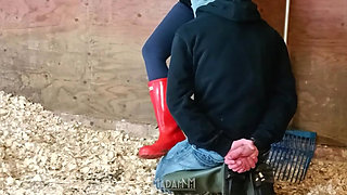 Boots Versus Balls, Extremely Hard Hunters Wellingtons Ballbusting in the Stables