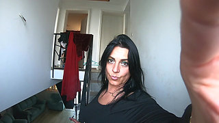 Smoking Leather Dance. Ripped Jumpsuit Pussy Tease, Toilet Pee and Dirty Masturbation