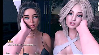 Ecchi blonde with huge tits in a naughty animated adventure
