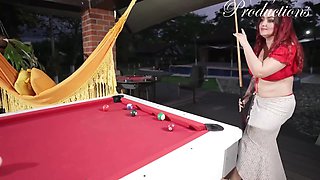 Redhead Hotwife Meets A Huge Black Stranger For A Risky Pool Table Encounter