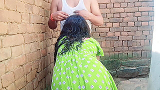 Indian Beautyful MILF Maid Fucked by Another Watchman Real Hardcore Sex Video with Clear