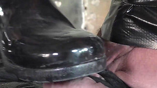 Squeezing Testicles Through Boots