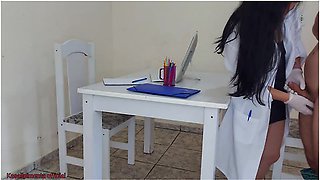 Doctor Jennyfer Solves Erection Problem During Exam!