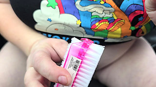 Toying My Hairy Cunt in the Car While Parked in Public.